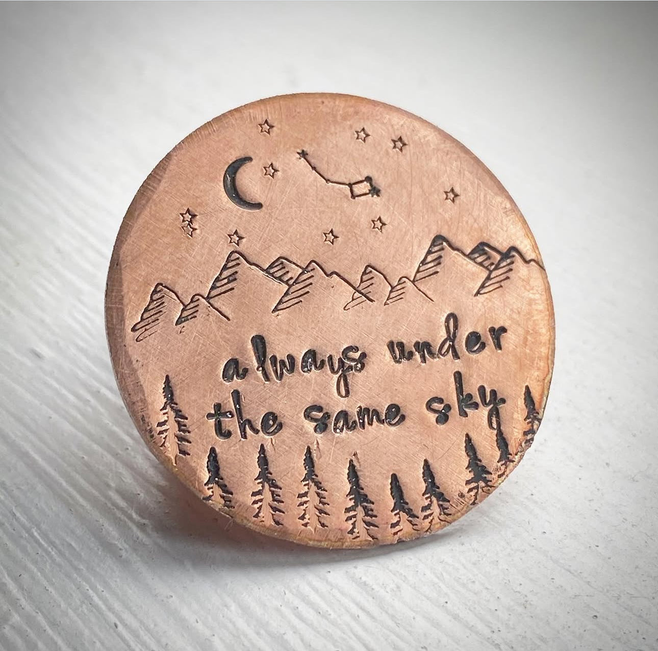 Always under the same sky Pocket token Long Distance gift