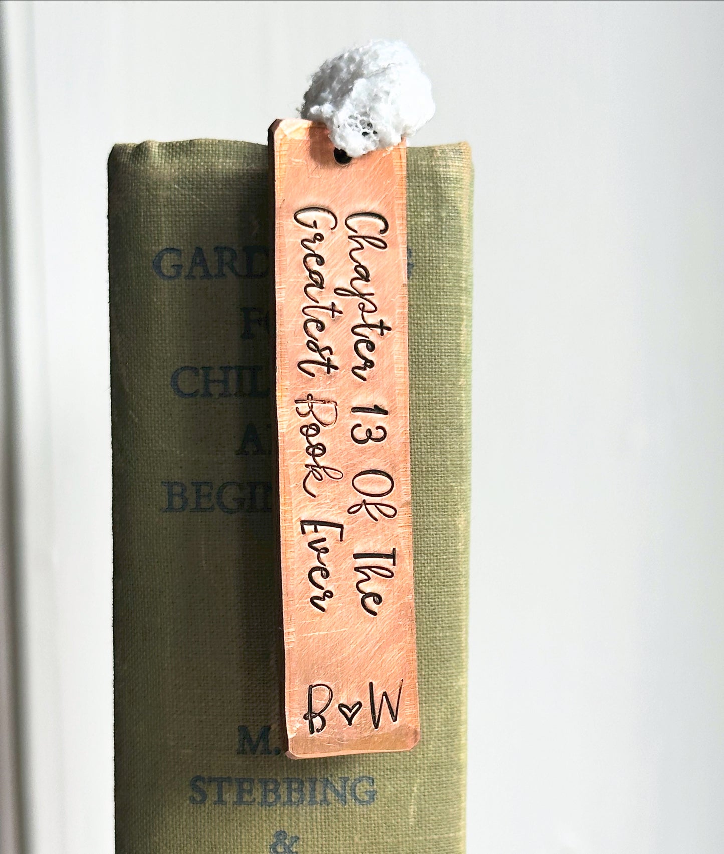 Traditional 13 year lace anniversary bookmark