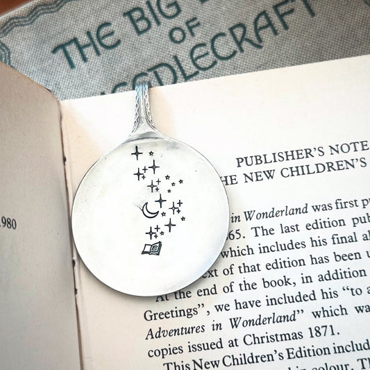 MOON AND STARS Vintage spoon bookmark
