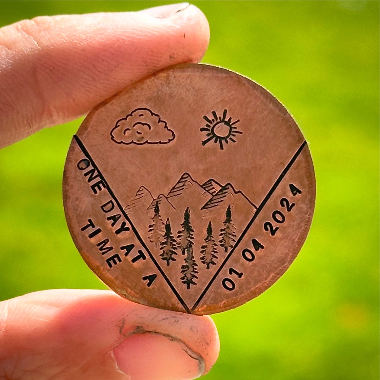 personalised recovery sobriety coin token chip AA