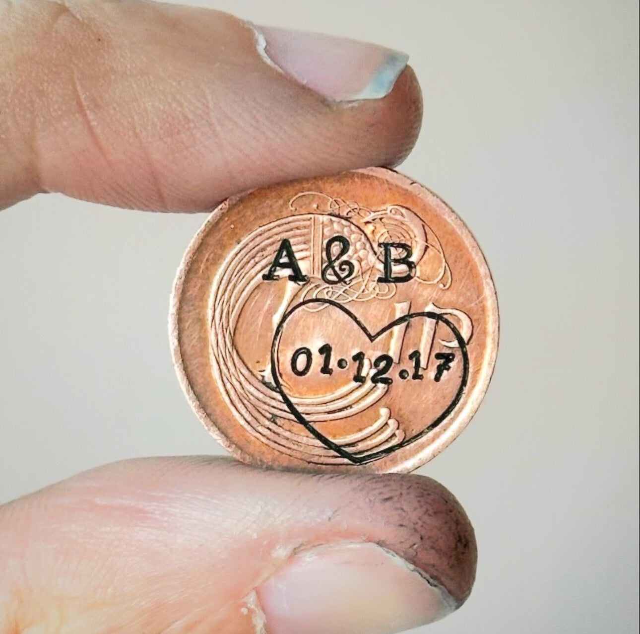 Personalised Irish Eire 1 penny copper 7th 9th 22nd Wedding Anniversary Gift