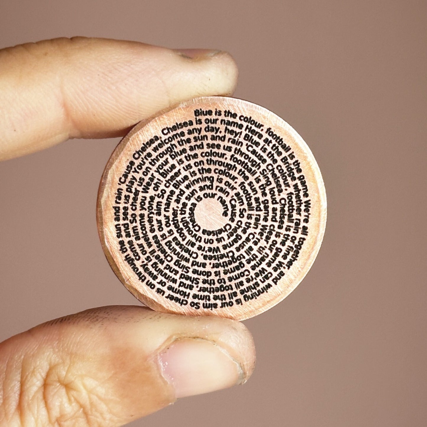 CHELSEA Football chant lyrics lucky match day coin Birthday gift keepsake