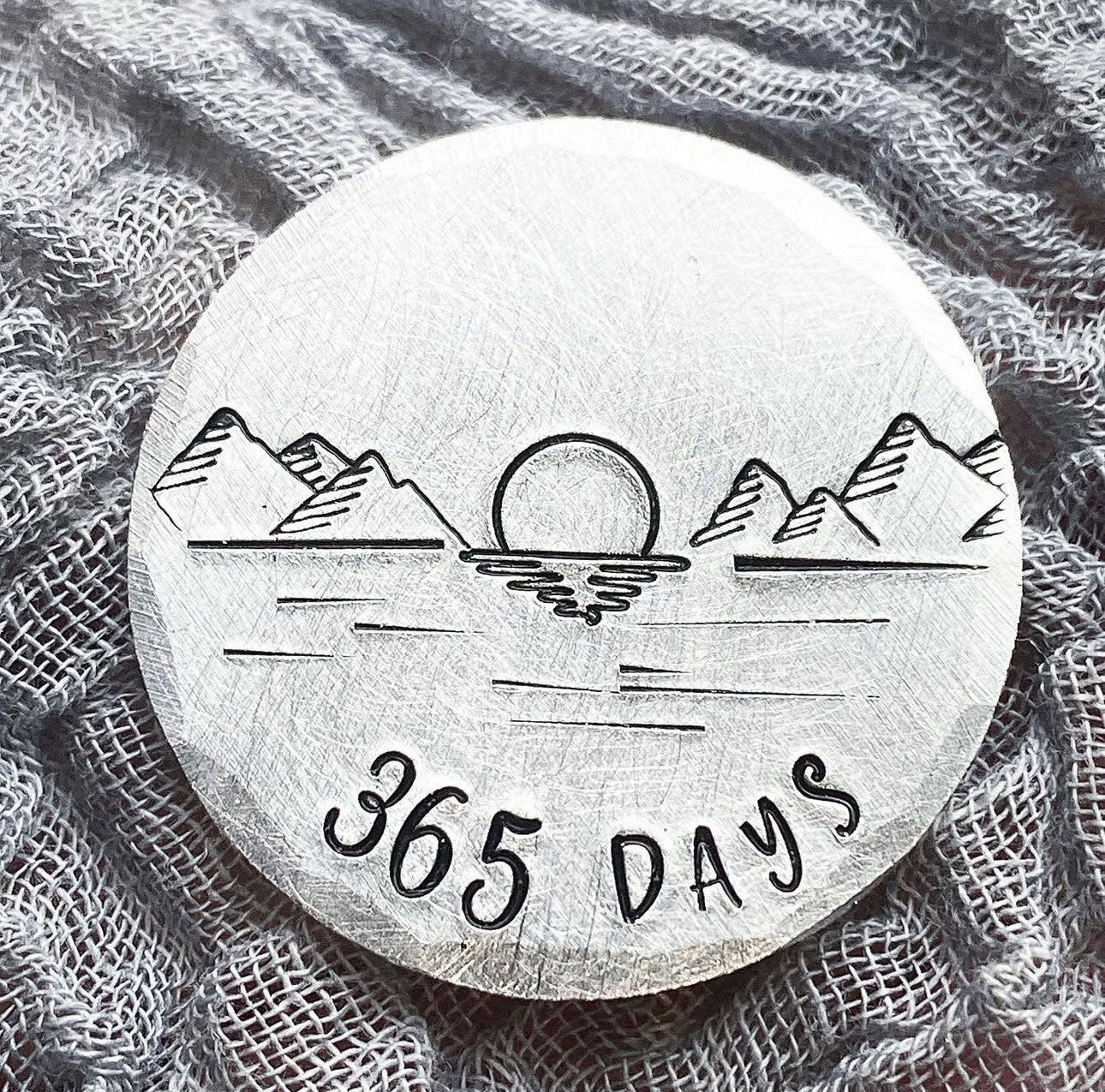 Personalized sobriety token handmade hand stamped AA coin NA chip