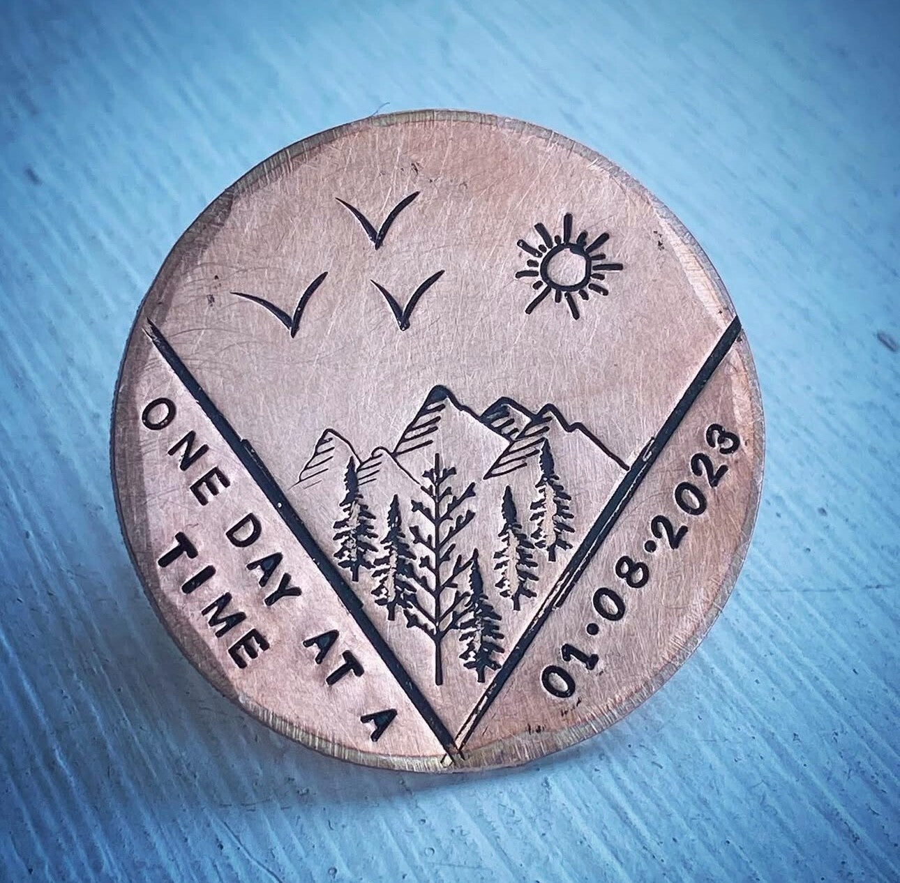 Personalised milestone recovery Sobriety coin chip token custom AA