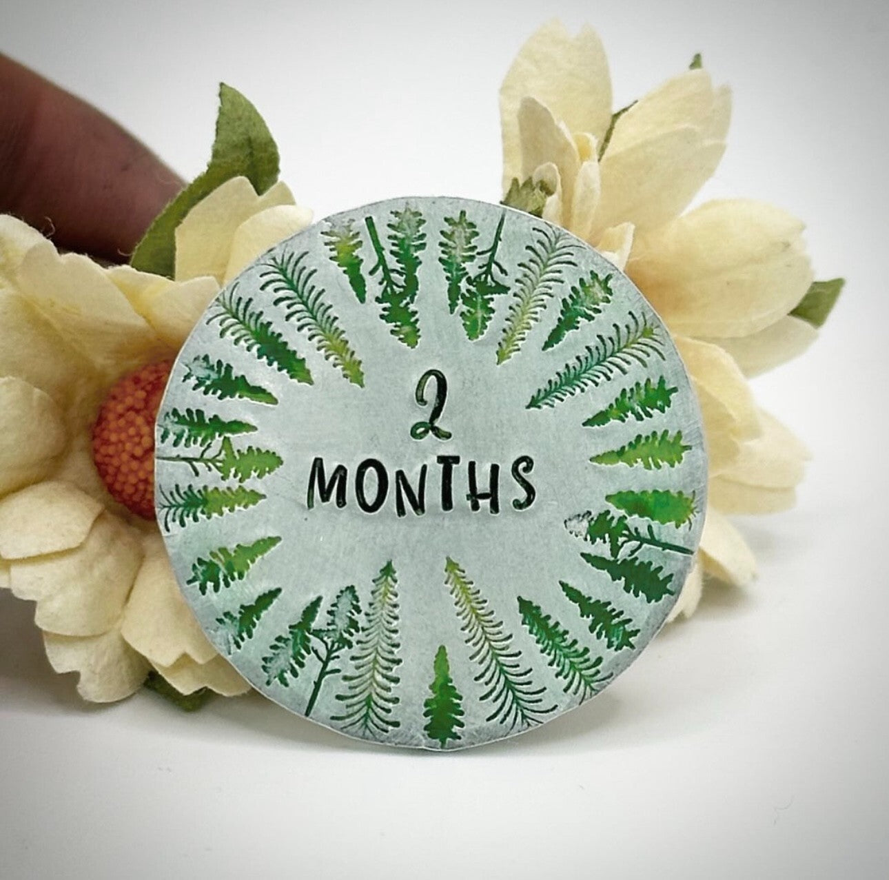 Personalized sobriety token handmade hand stamped AA coin NA chip