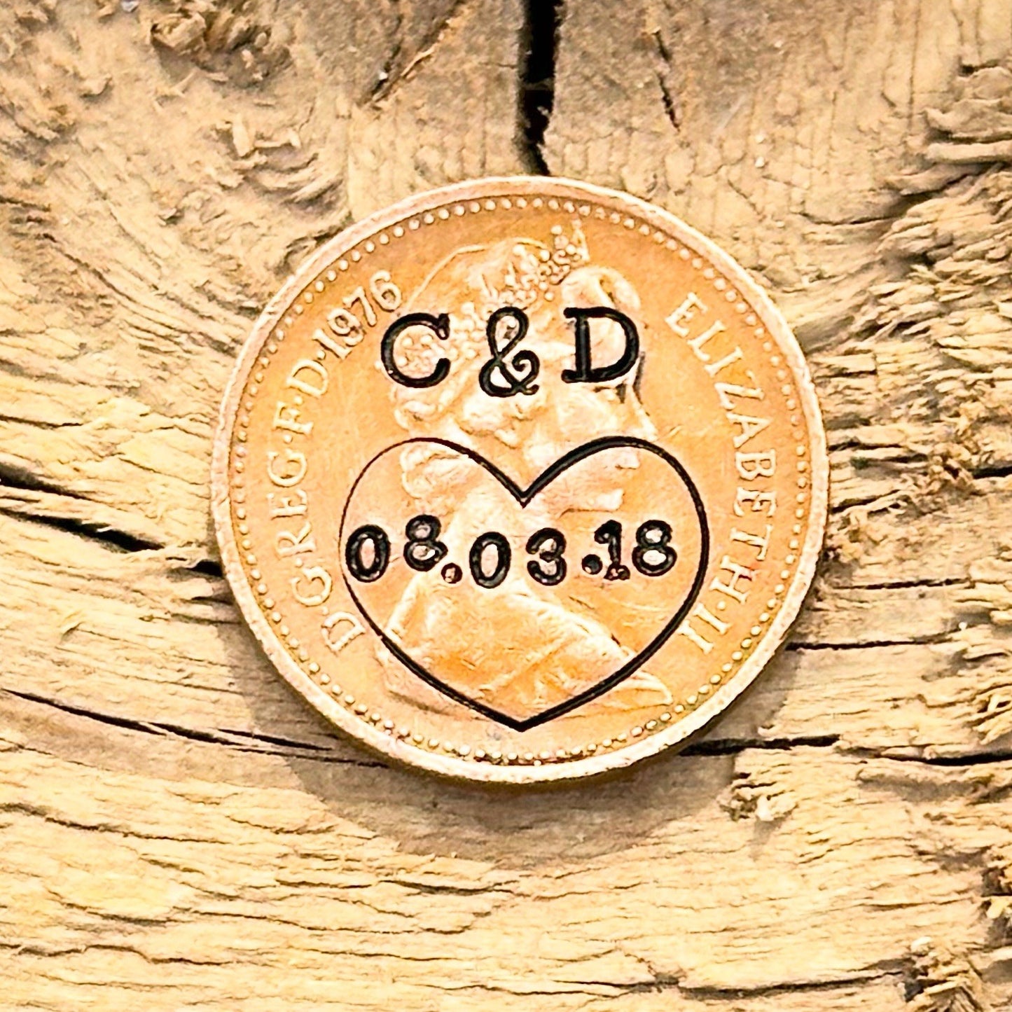 Personalised 1p Traditional copper 7th 9th 22nd Wedding Anniversary Gift