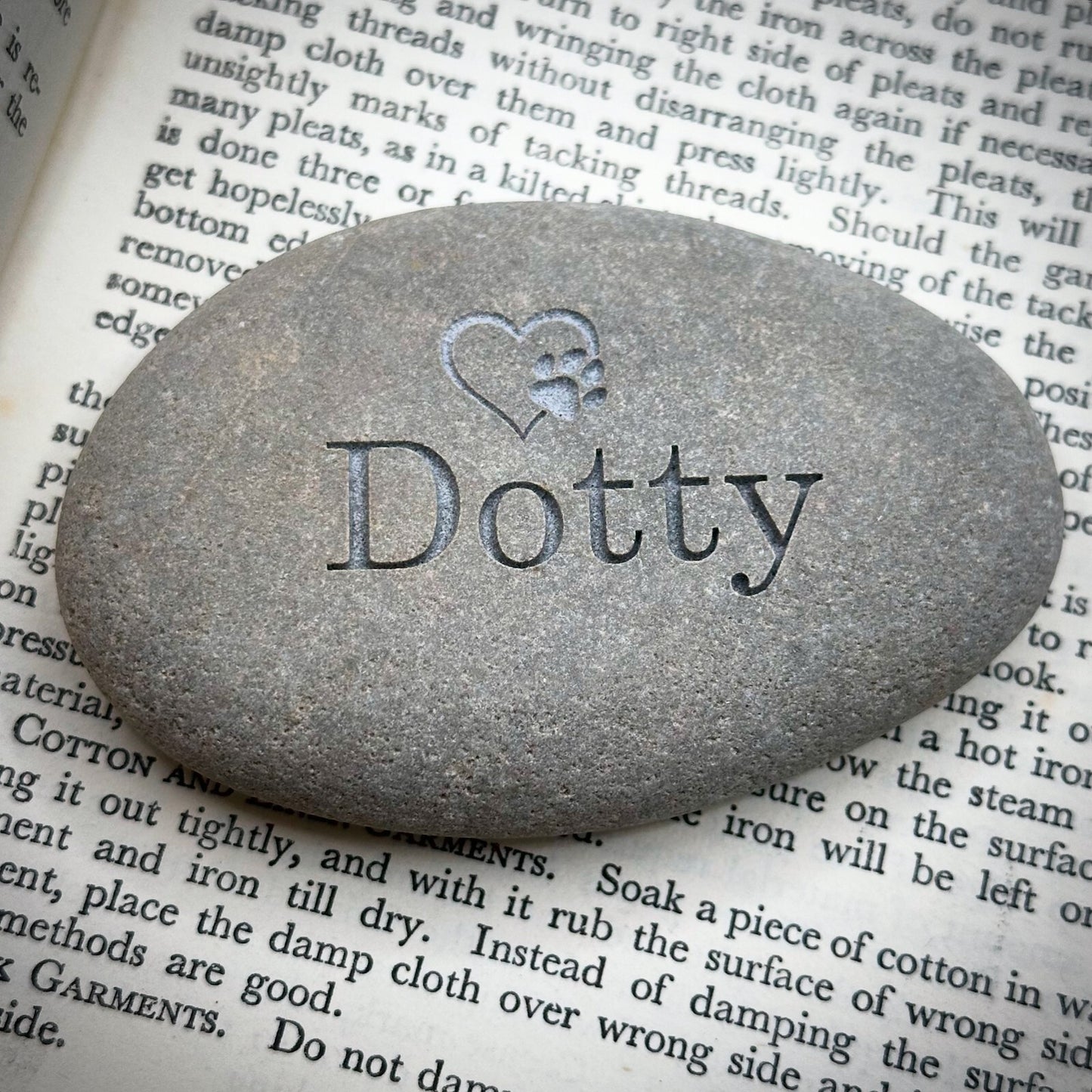 Personalised Pet Memorial Deep Engraved Pocket Pebble Loss Custom Paw Print