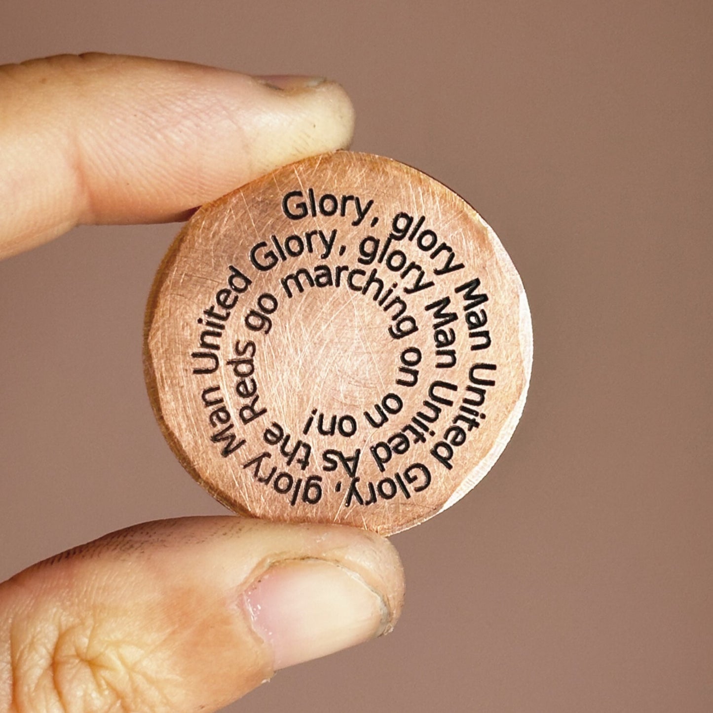 MAN UNITED Football chant lyrics lucky match day coin Birthday gift keepsake