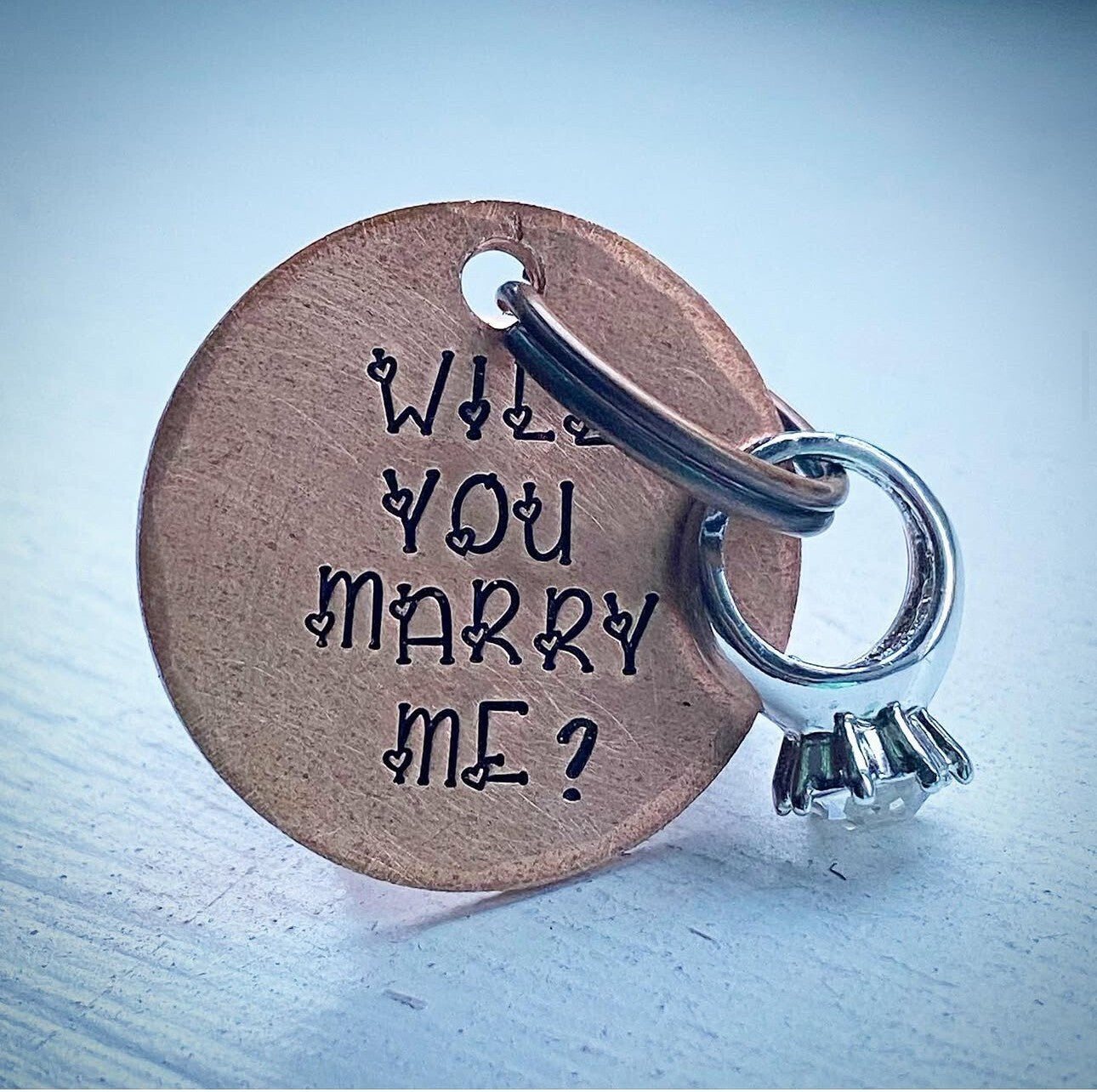 WILL YOU MARRY ME? Pet Dog Puppy Cat Unique proposal ID collar tag with ring