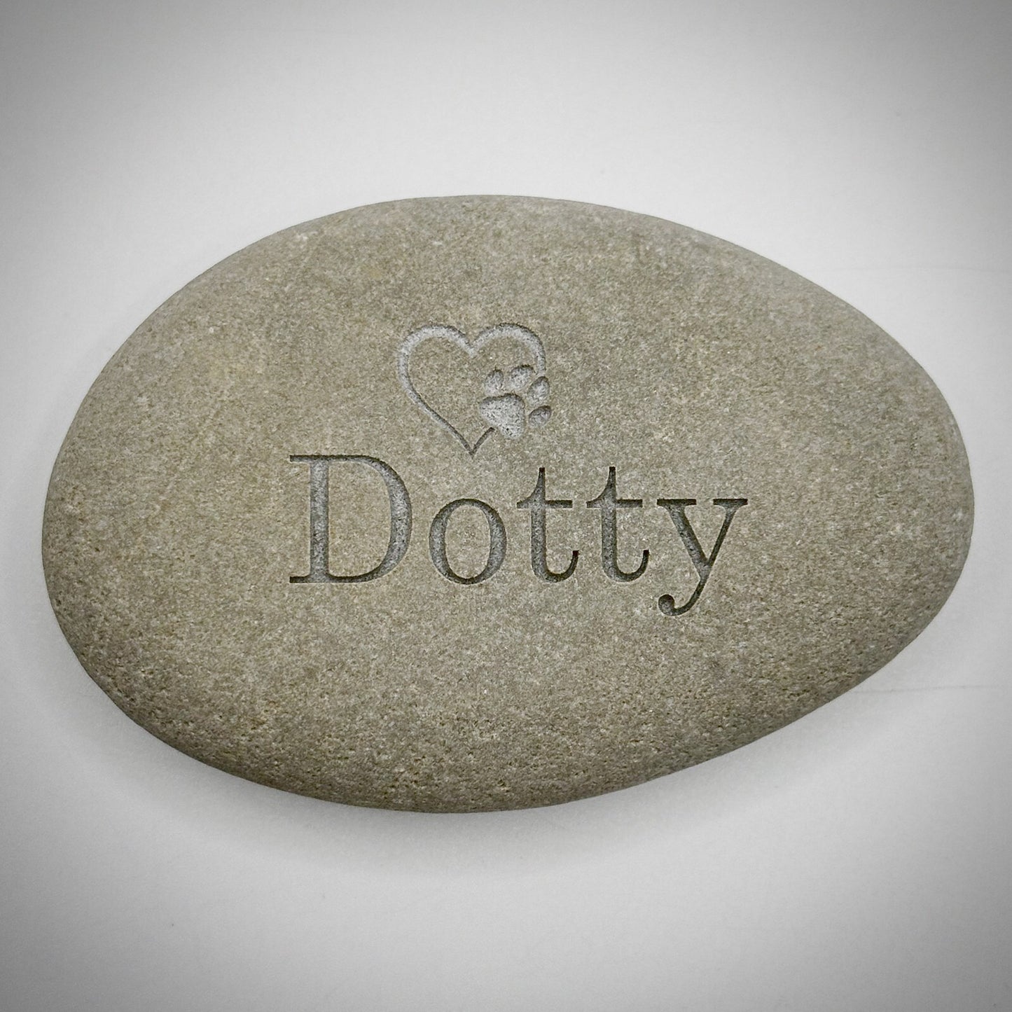 Personalised Pet Memorial Deep Engraved Pocket Pebble Loss Custom Paw Print