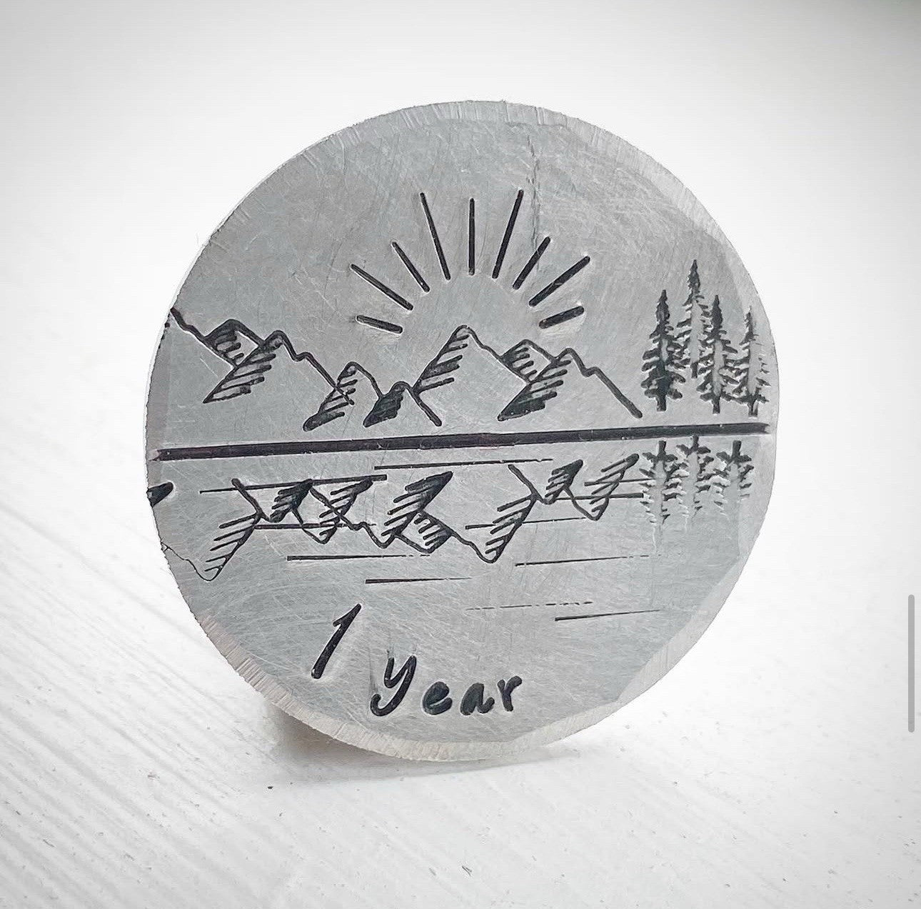Personalized sobriety token handmade hand stamped AA coin NA chip