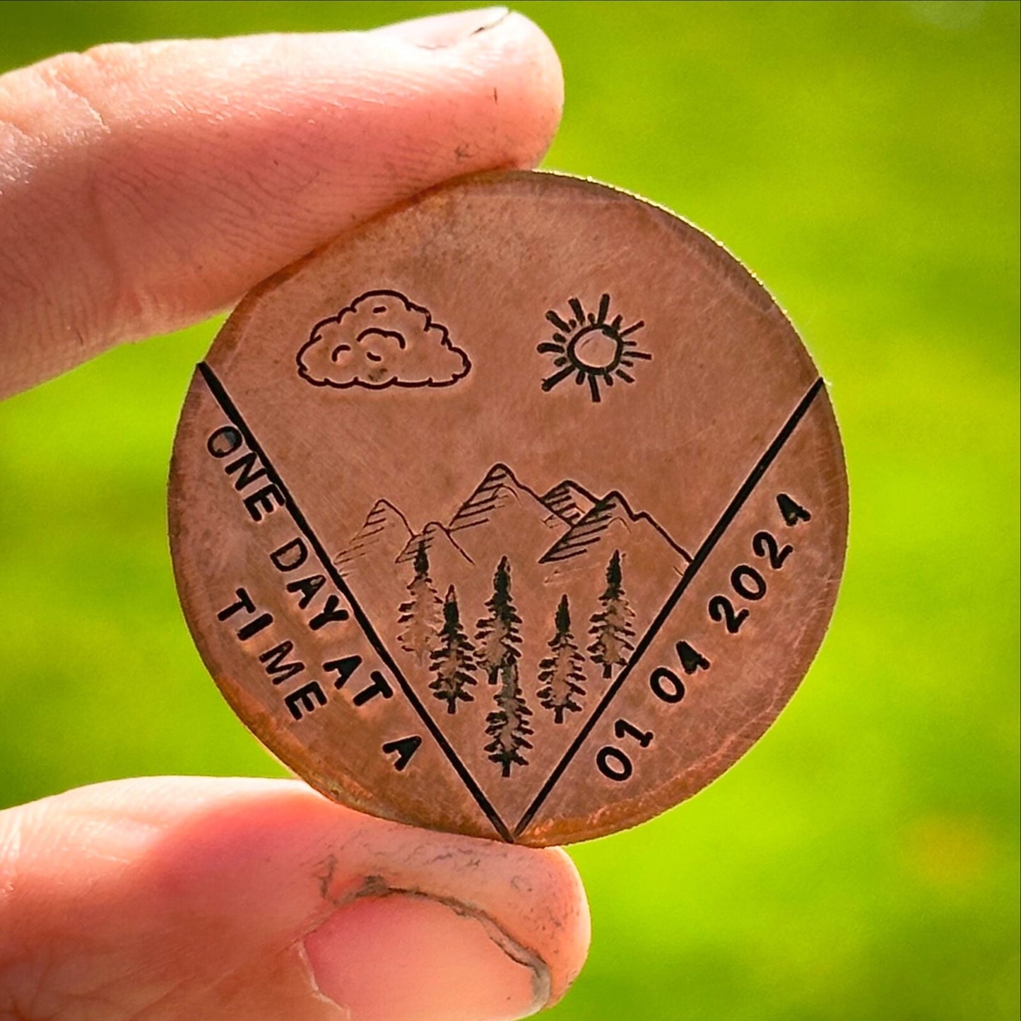 Personalised milestone recovery Sobriety coin chip token custom AA