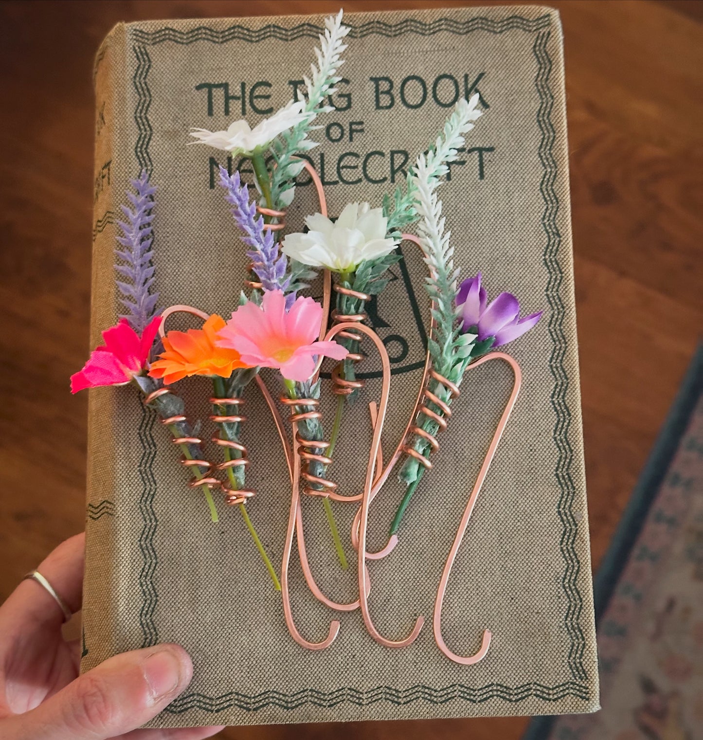 Copper spiral bookmark Vase. Unique Birthday Anniversary gift