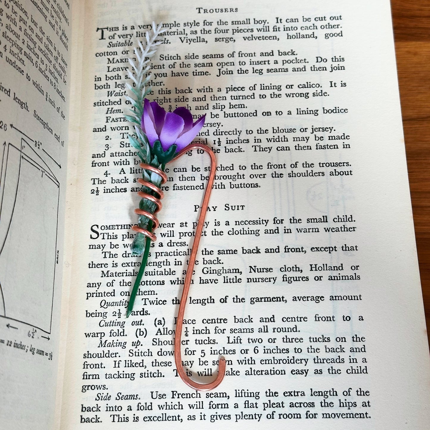 Copper spiral bookmark Vase. Unique Birthday Anniversary gift