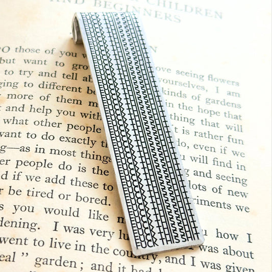 FUCK THIS SHIT. Hidden Message Aluminium engraved bookmark