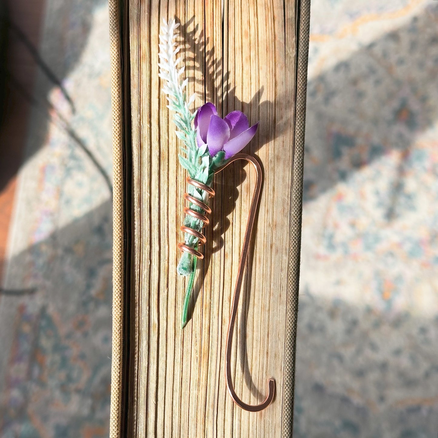 Copper spiral bookmark Vase. Unique Birthday Anniversary gift