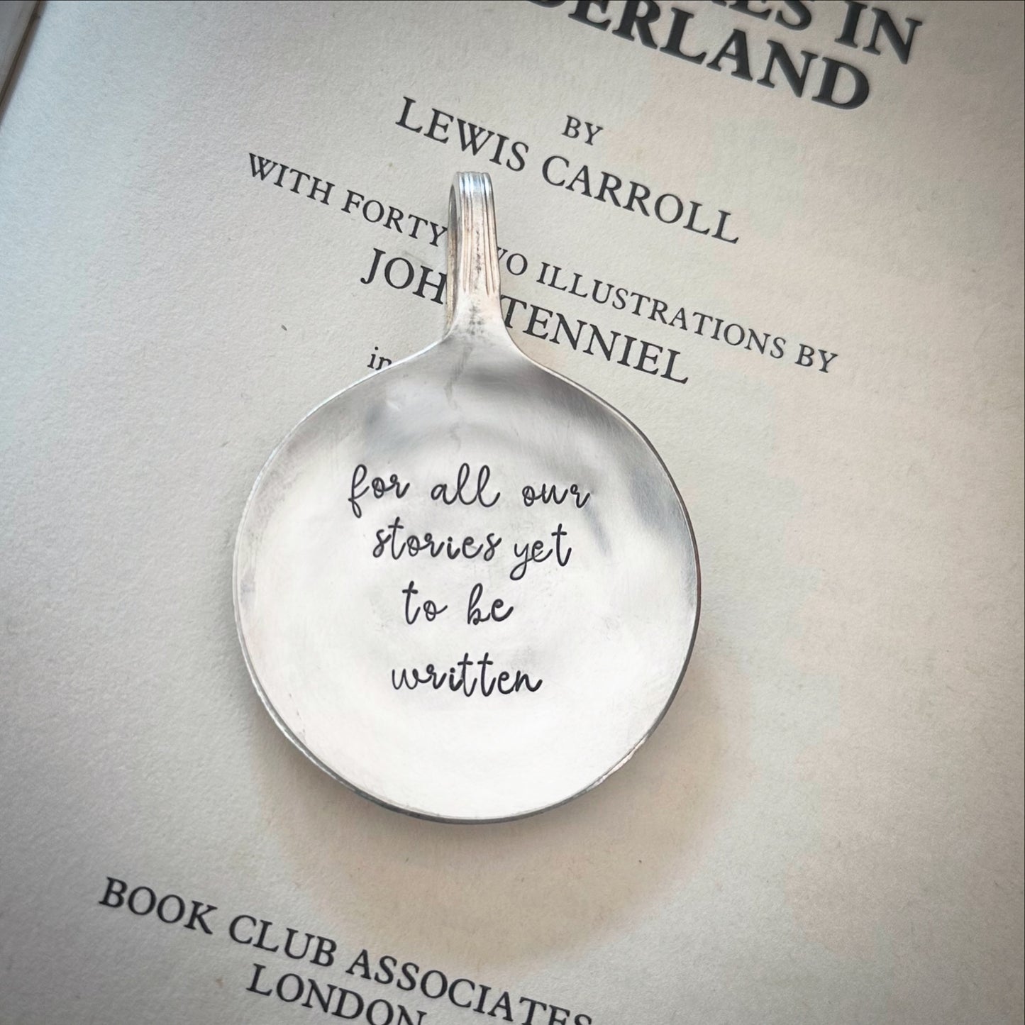FOR ALL OUR STORIES YET TO BE WRITTEN Vintage spoon bookmark