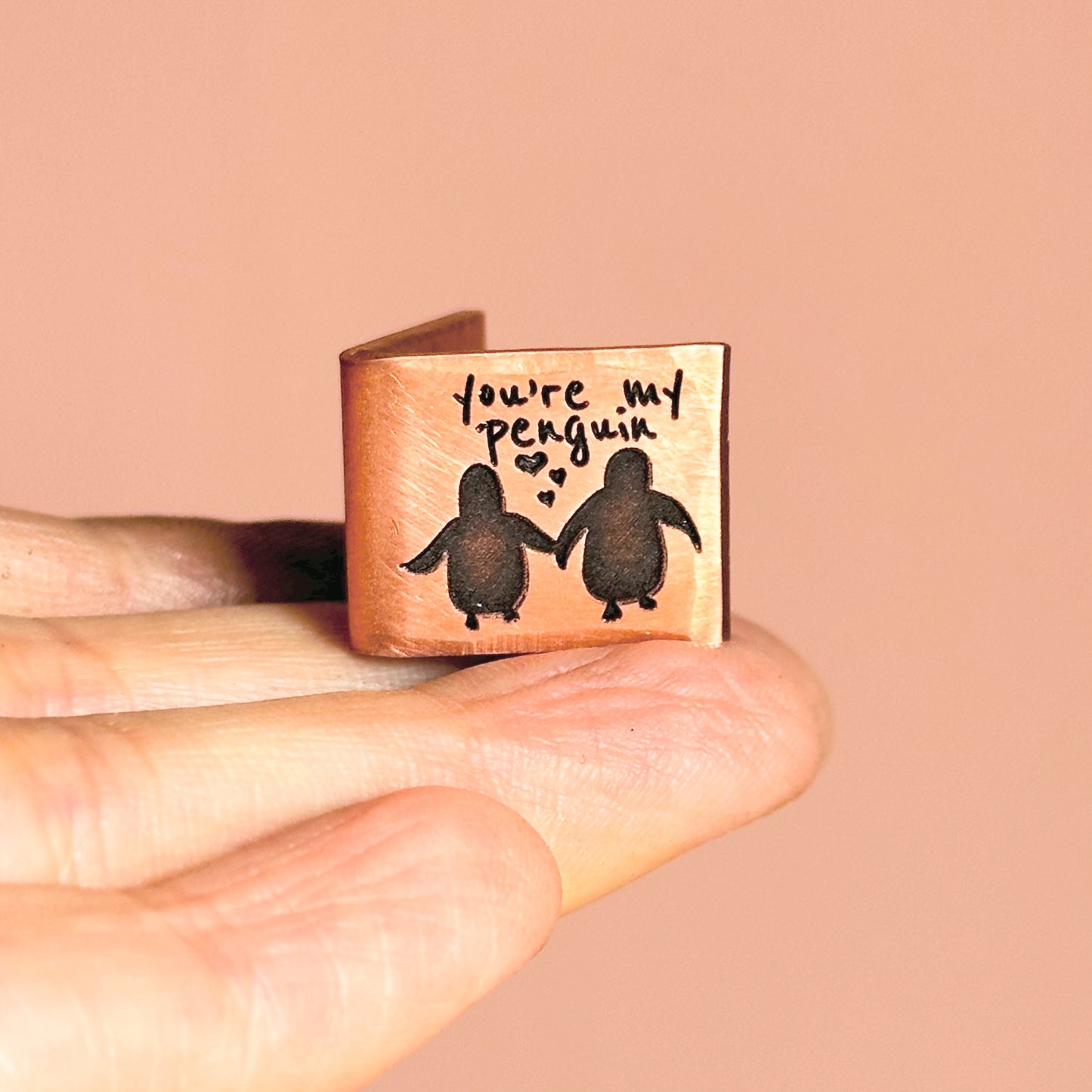 You're My Penguin. Personalised engraved traditional bronze wedding anniversary 8th 19th gift