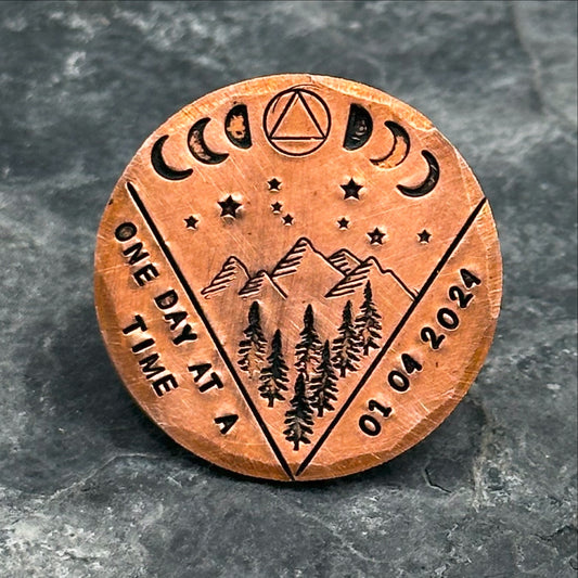 personalised recovery sobriety coin token chip AA