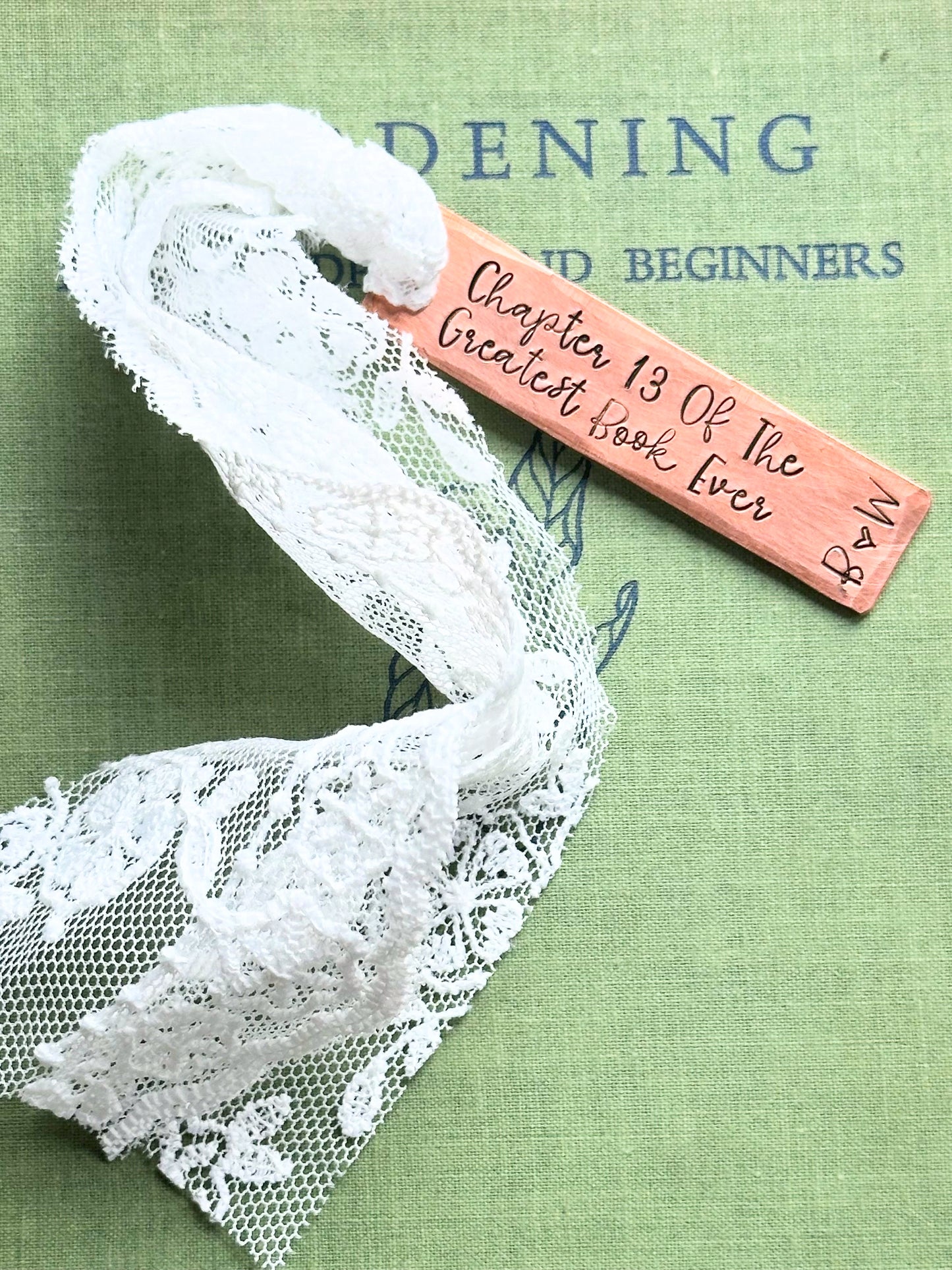 Traditional 13 year lace anniversary bookmark