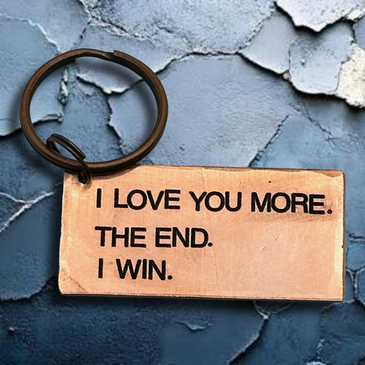 Personalised 7th Copper Wedding Anniversary Gift Husband Wife Keychain Keyring