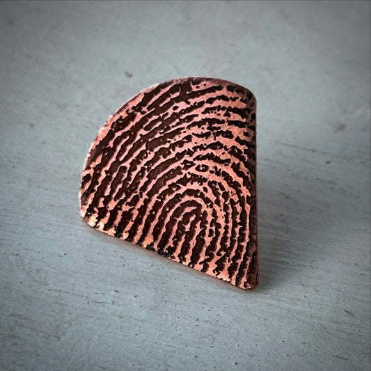 Personalised Actual Bronze Fingerprint Guitar Pick Plectrum 8th Anniversary Gift