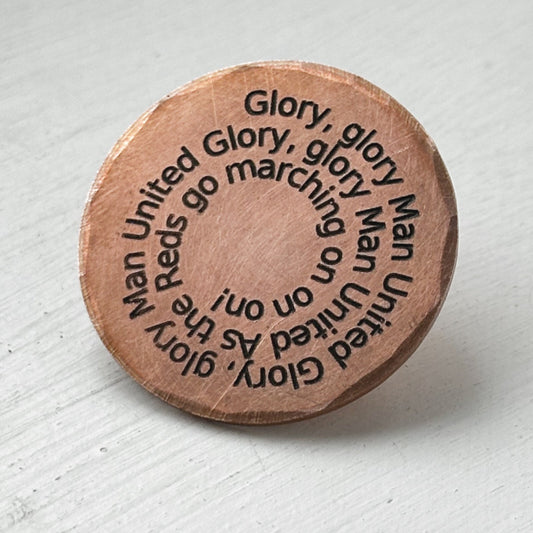 MAN UNITED Football chant lyrics lucky match day coin Birthday gift  keepsake
