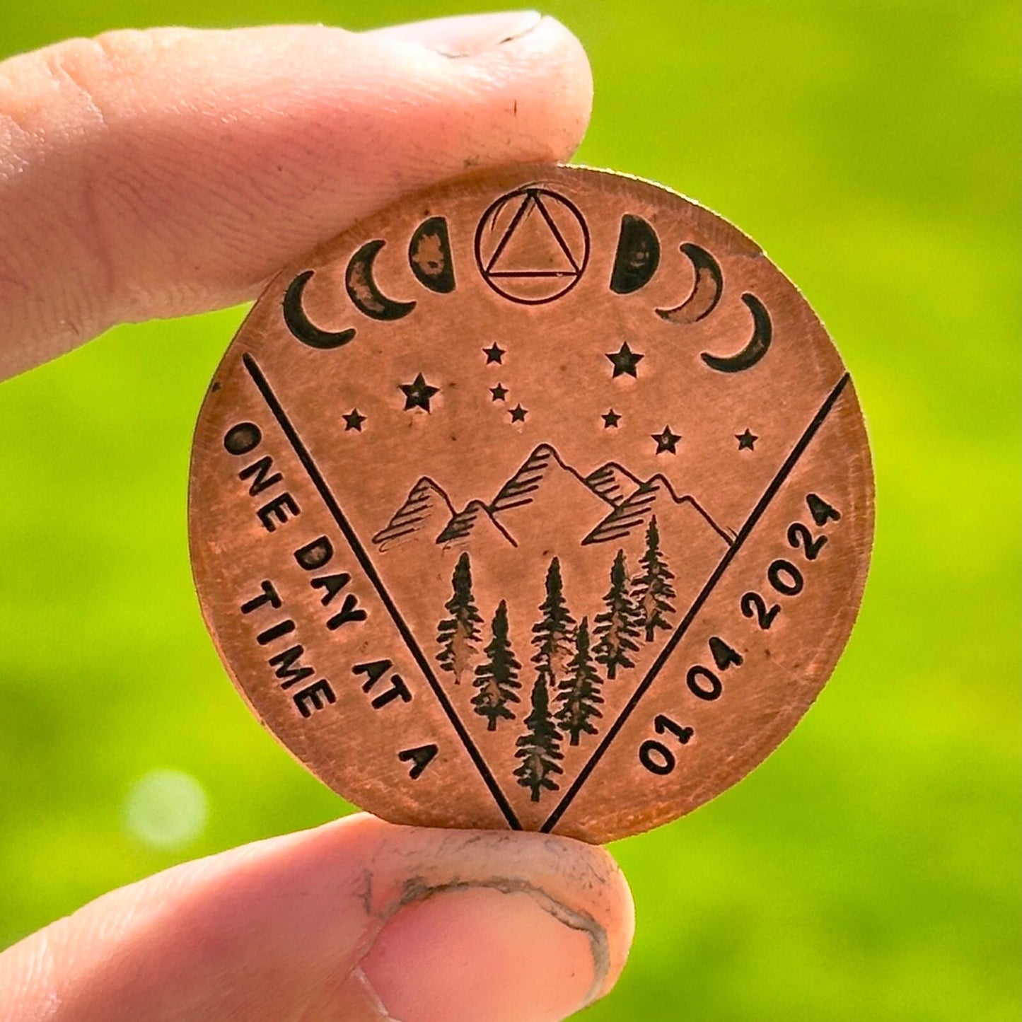 Personalised milestone recovery Sobriety coin chip token custom AA