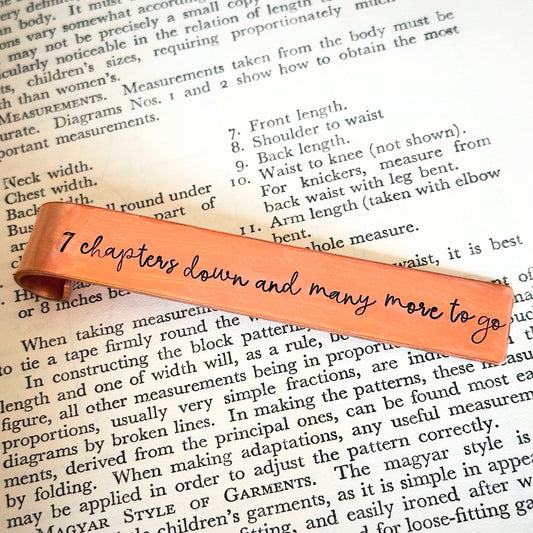 7 CHAPTERS DOWN FOREVER TO GO. COPPER 7TH WEDDING ANNIVERSARY TRADITIONAL GIFT