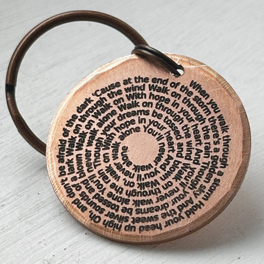 LIVERPOOL Football fan song chant lyrics Birthday gift keepsake keychain keyring