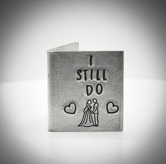 Personalised minature Traditional Aluminium 10th wedding anniversary card Gift