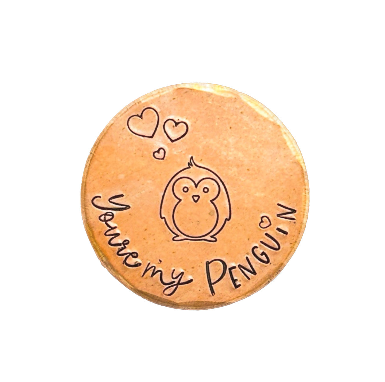 YOU'RE MY PENGUIN copper coin 7th 9th 22nd copper anniversary gift keepsake
