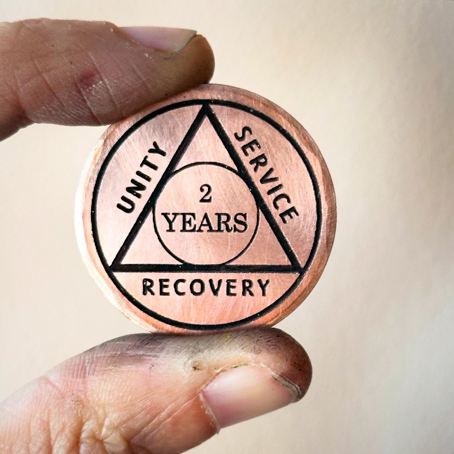 Personalised milestone recovery Sobriety coin chip token custom AA