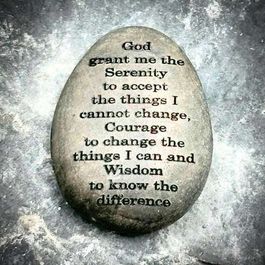 Serenity Prayer Pocket pebble. AA Recovery Sobriety Gift