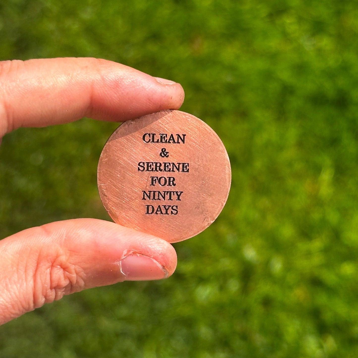 Personalised NA milestone recovery Sobriety coin chip token Clean & Serene