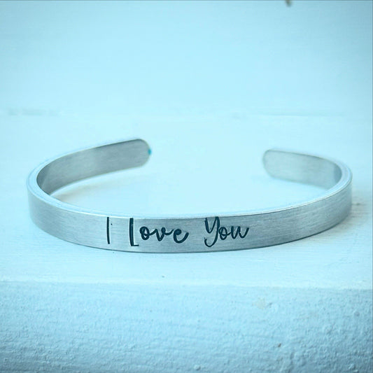 I LOVE YOU Adjustable Bracelet Bangle Cuff Birthday Wedding Anniversary Gift