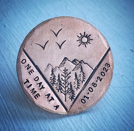 Personalised milestone recovery Sobriety coin chip token custom AA
