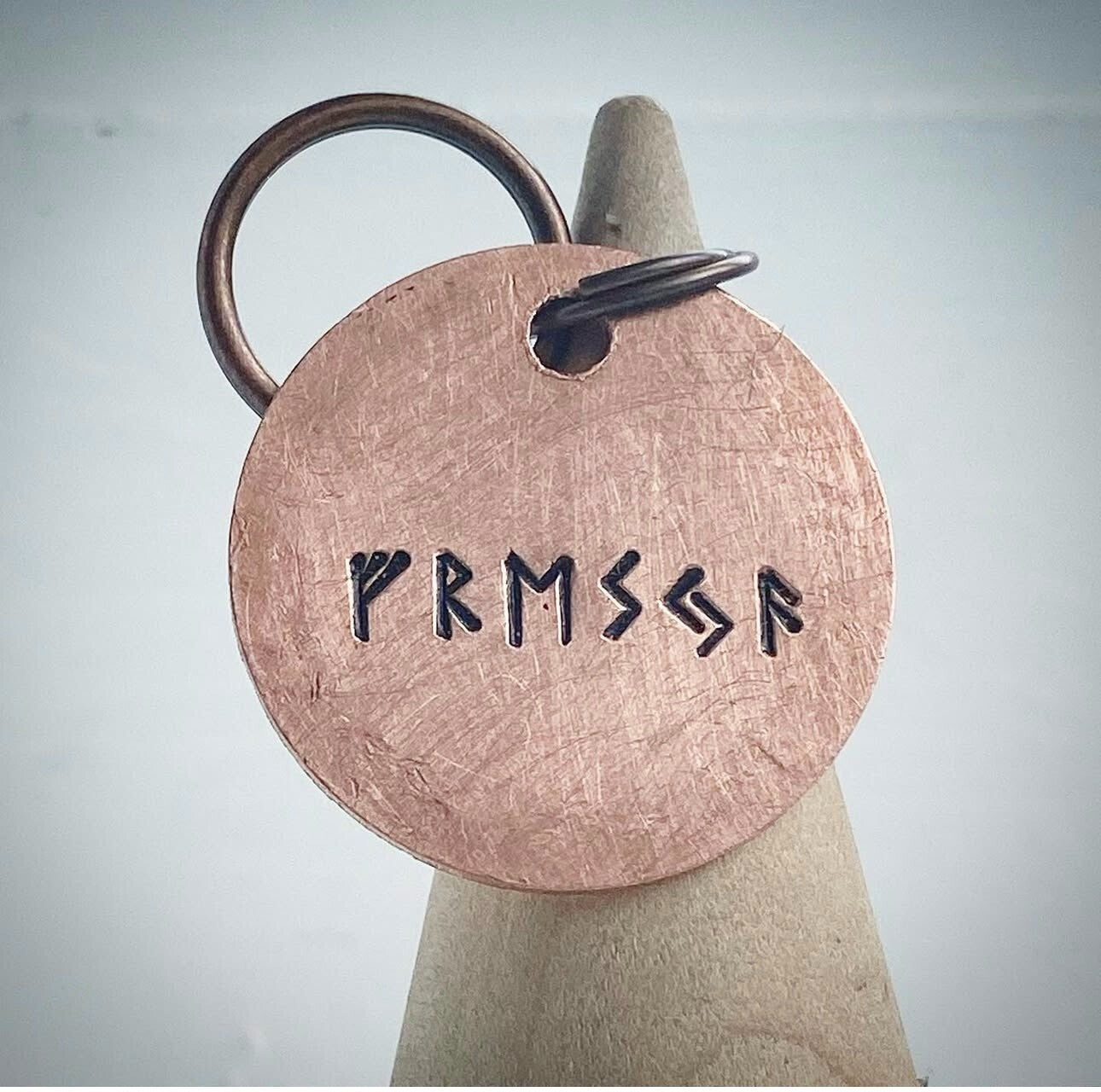 Personalised VIKING RUNE Pet Dog puppy ID Large Tag copper brass aluminium