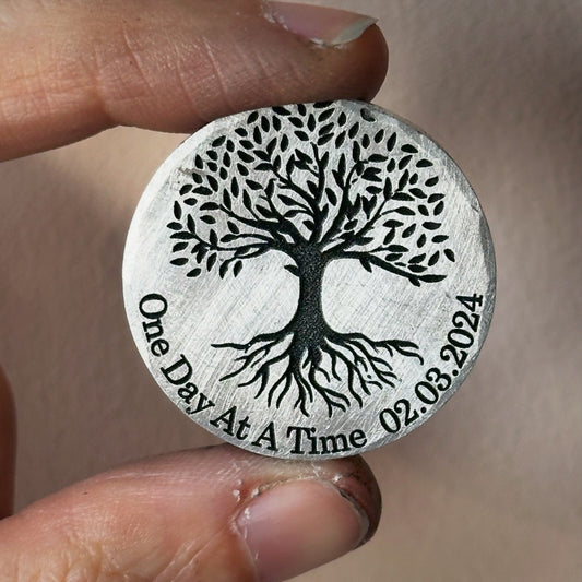 Personalised Tree of Life milestone recovery Sobriety coin chip token custom AA