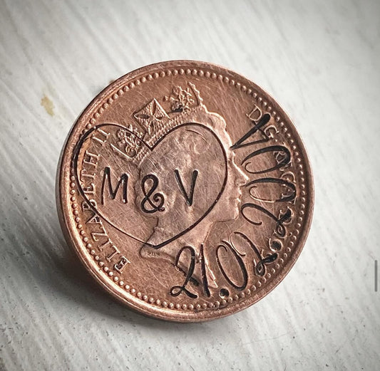 Personalised 1p Traditional copper 7th 9th 22nd Wedding Anniversary Gift
