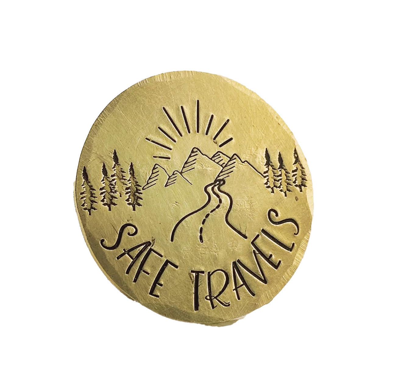SAFE TRAVELS Present for Travel Good Luck Gift Coin for protection Pocket Token