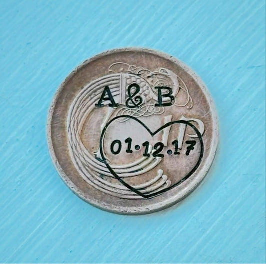 Personalised Irish Eire 1 penny copper 7th 9th 22nd Wedding Anniversary Gift