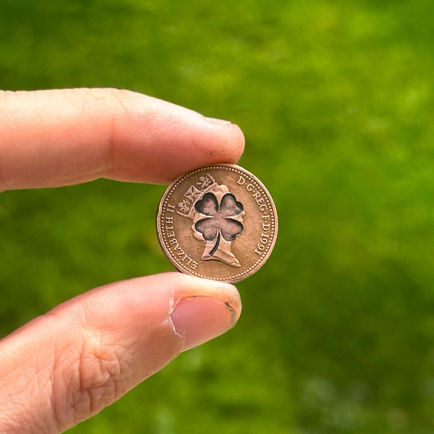 Good Luck Lucky Penny Four Leaf Clover Shamrock  Gift Exam Driving Keepsake