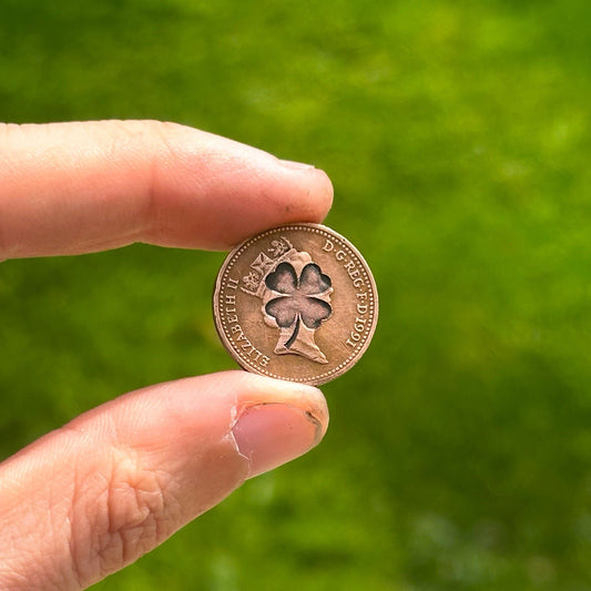 Good Luck Lucky Penny Four Leaf Clover Shamrock  Gift Exam Driving Keepsake