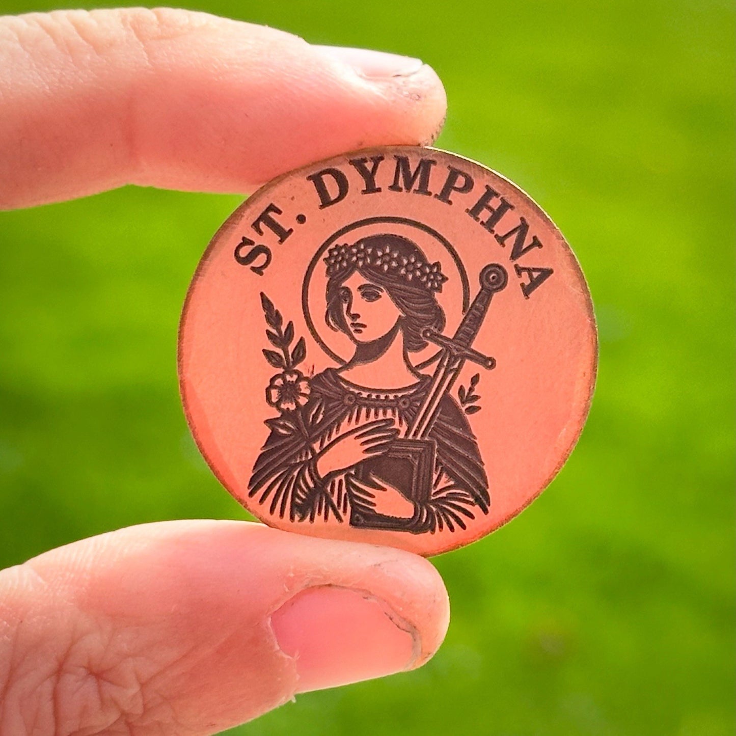 St. Dymphna Anxiety Pocket Coin Mental Health Autism. Encouragement Gift Token