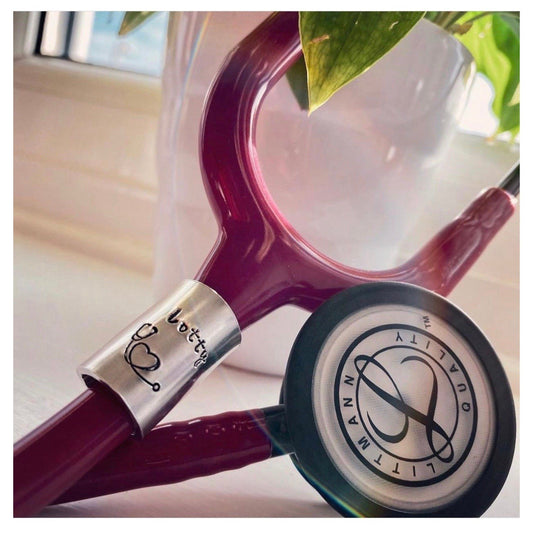 PERSONALISED STETHOSCOPE CHARM name ID tag gift for Doctor Nurse RVN Midwife Vet